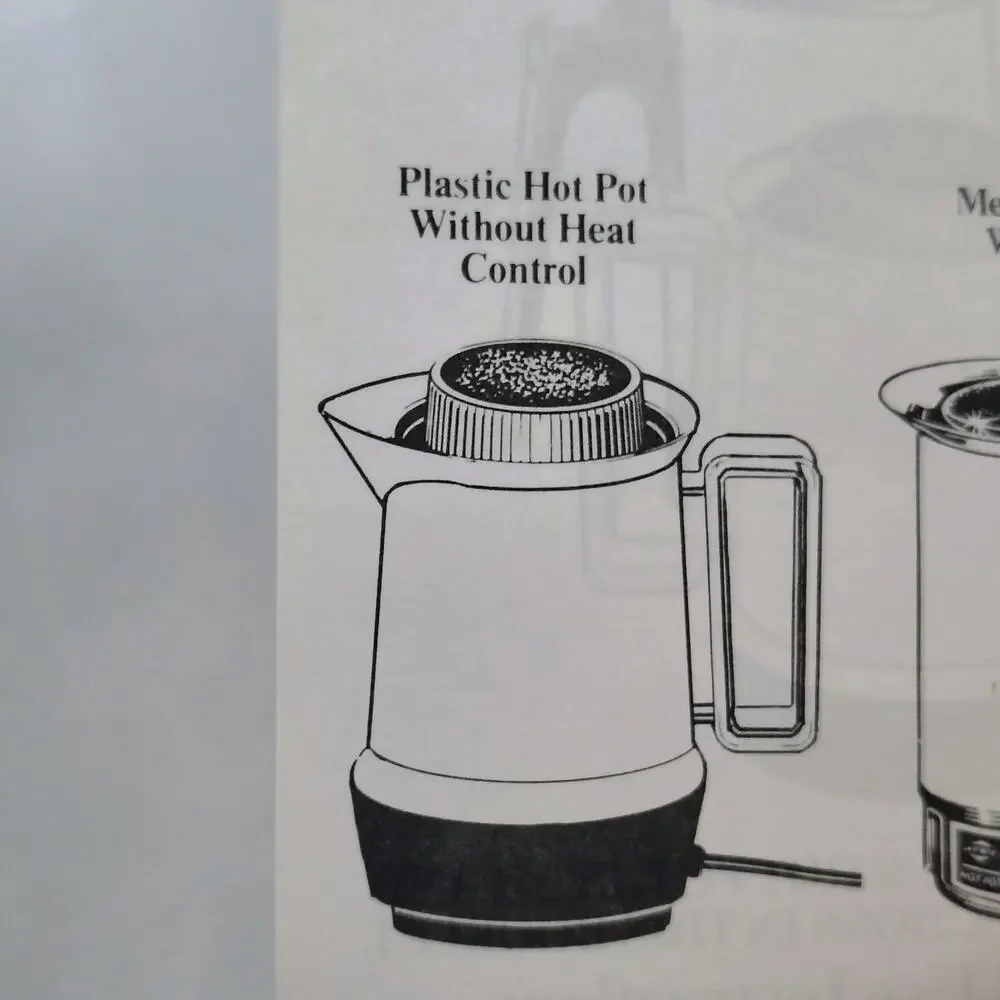 Vintage West Bend 5 Cup Plastic Hot Pot Server White New Old Stock NO BOX 53605
